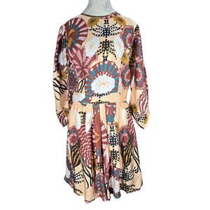 Scotch & Soda Sun Ray Dress Womens Medium Long Sleeve Printed Fit Flare